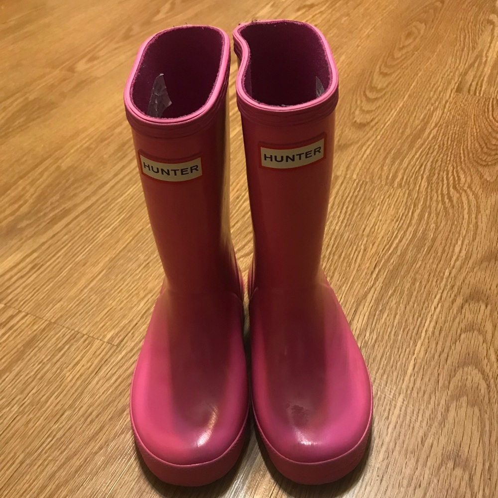 Girls pink hunter boots size 11